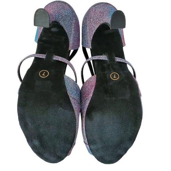 G’Franco NWT Vegas Dancing Shoes Irridescent Polychromatic 3.5” heel Size 7 - Picture 15 of 16